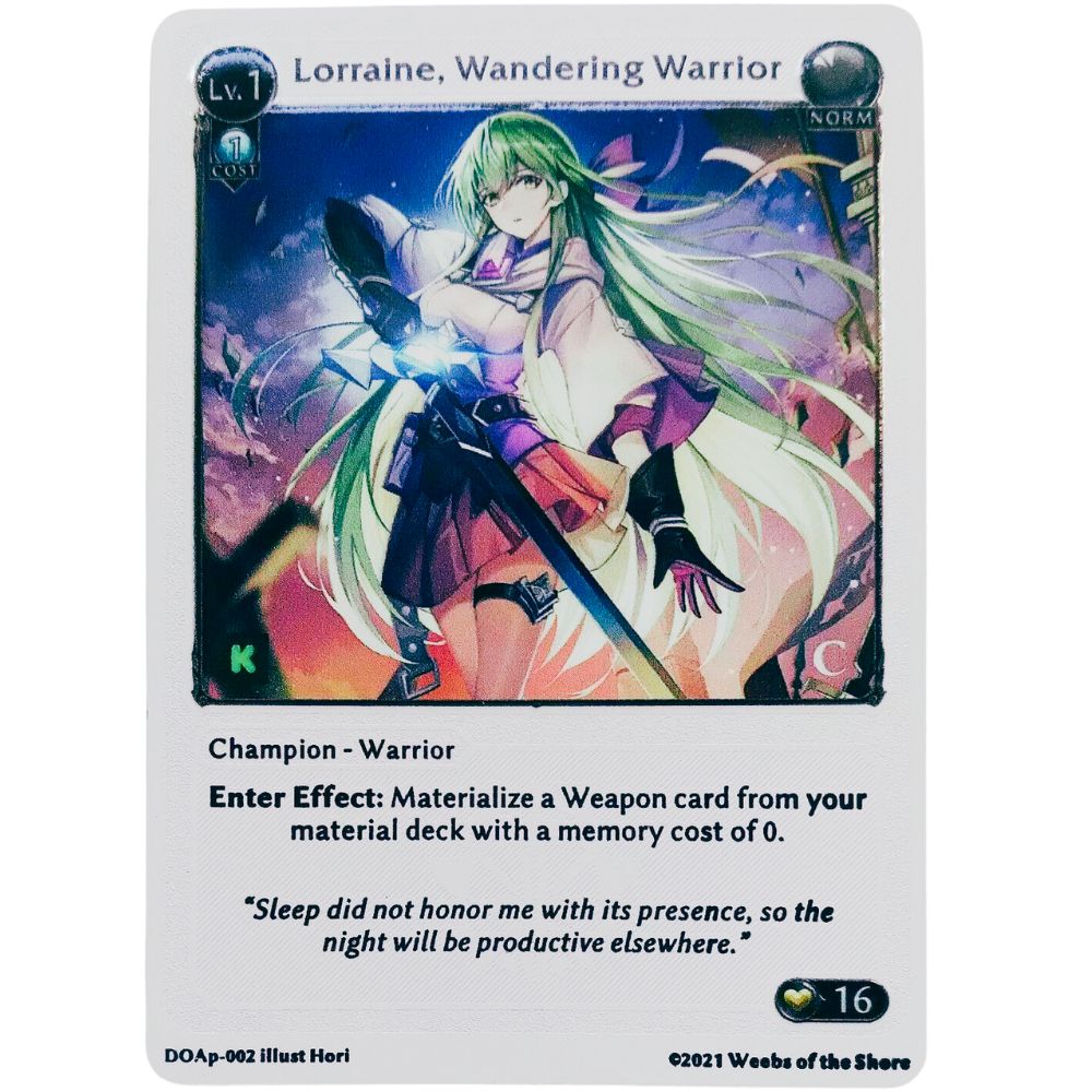 Grand Archive -  Dawn of Ashes Prelude - Lorraine, Wandering Warrior - Silver Metal Card (799/1285)