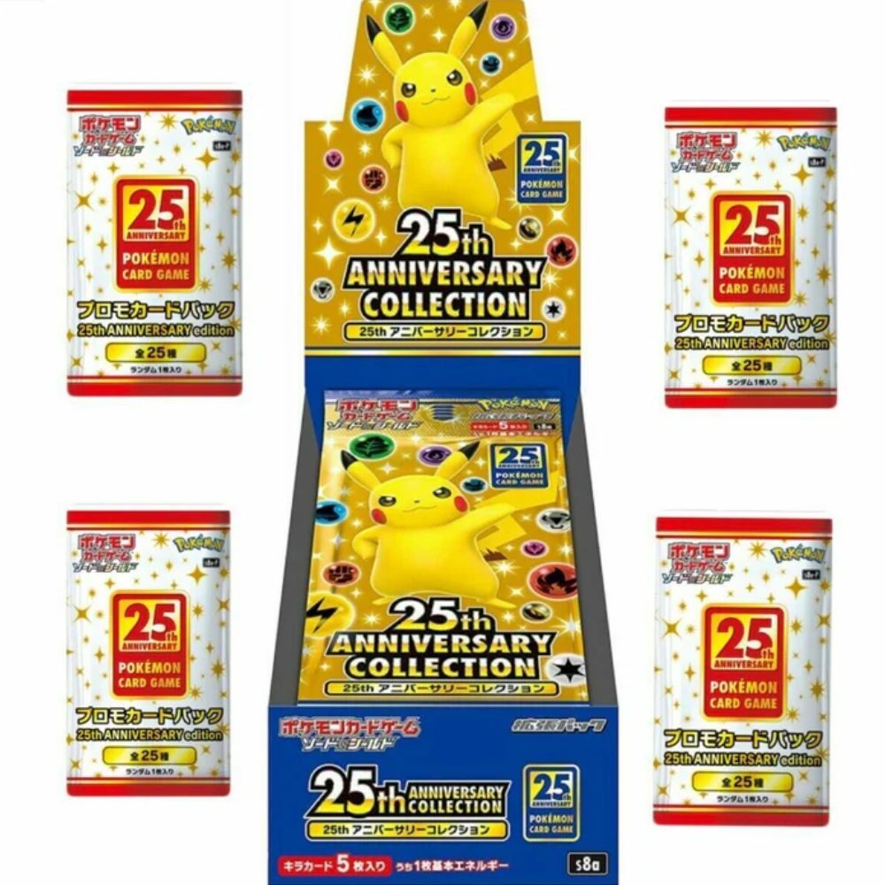 Pokémon 25th Anniversary Collection s8A Japanese Booster Box + 4x Promo Packs s8A-P